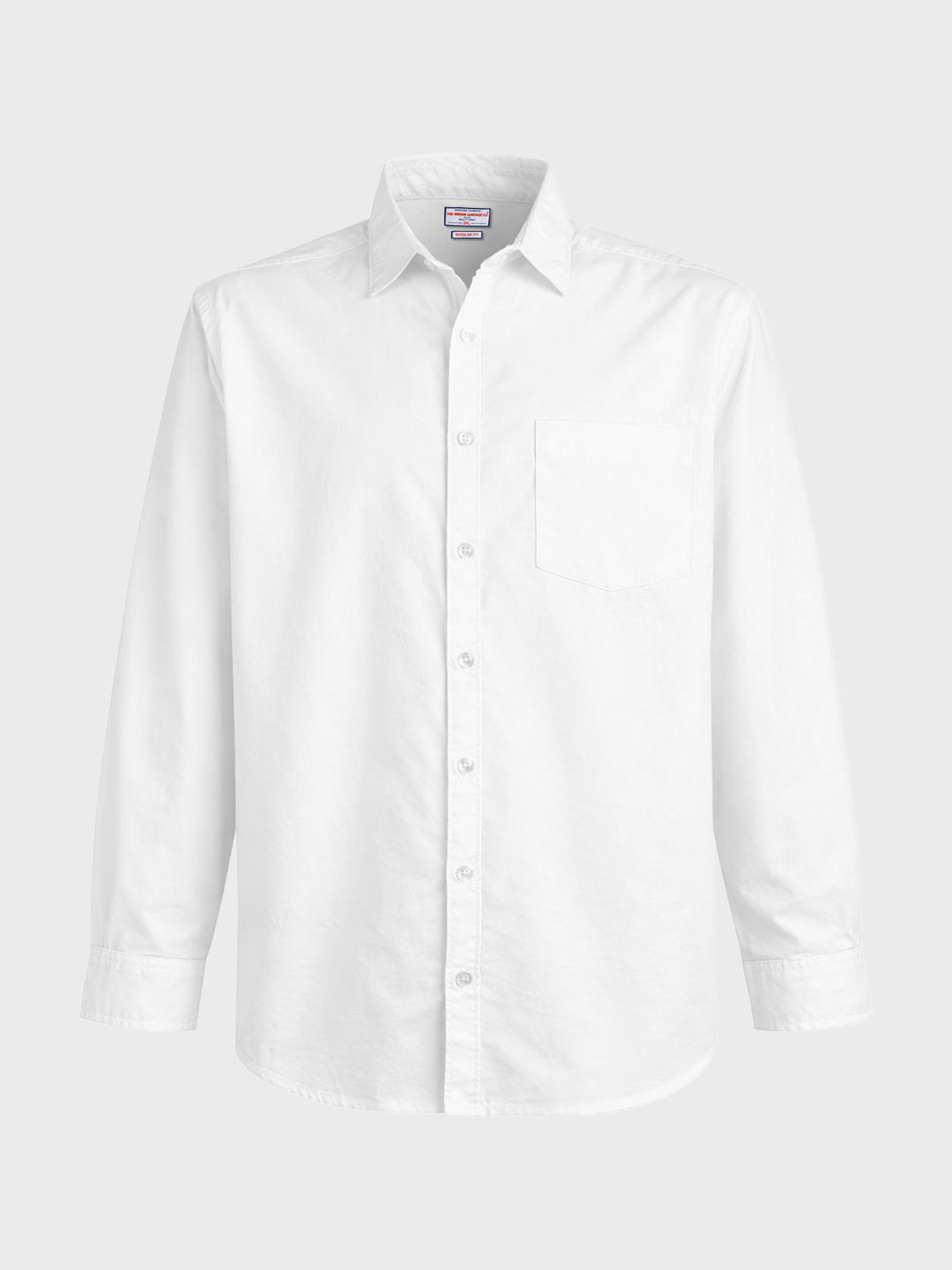 Men's White Regular Fit Solid Casual Shirt
