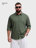 Men's Olive Regular Fit Solid Casual Shirt