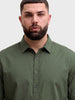 Men's Olive Regular Fit Solid Casual Shirt