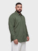 Men's Olive Regular Fit Solid Casual Shirt