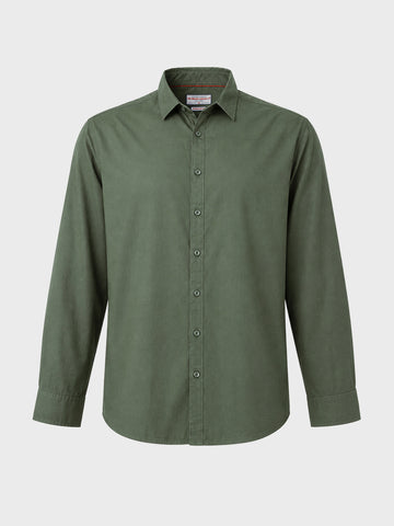 Men's Olive Regular Fit Solid Casual Shirt