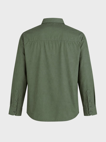 Men's Olive Regular Fit Solid Casual Shirt