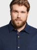 Men's Navy Blue Regular Fit Solid Casual Shirt