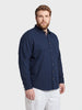 Men's Navy Blue Regular Fit Solid Casual Shirt