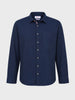 Men's Navy Blue Regular Fit Solid Casual Shirt