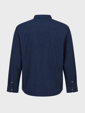 Men's Navy Blue Regular Fit Solid Casual Shirt