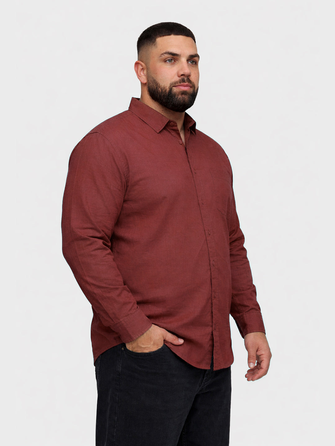 Men's Brown Regular Fit Solid Casual Shirt