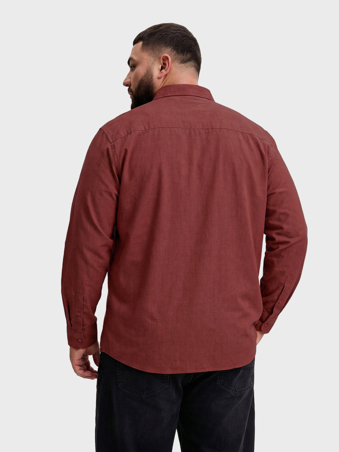 Men's Brown Regular Fit Solid Casual Shirt