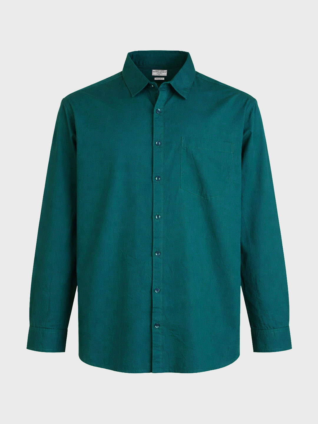 Men's Teal Regular Fit Solid Casual Shirt