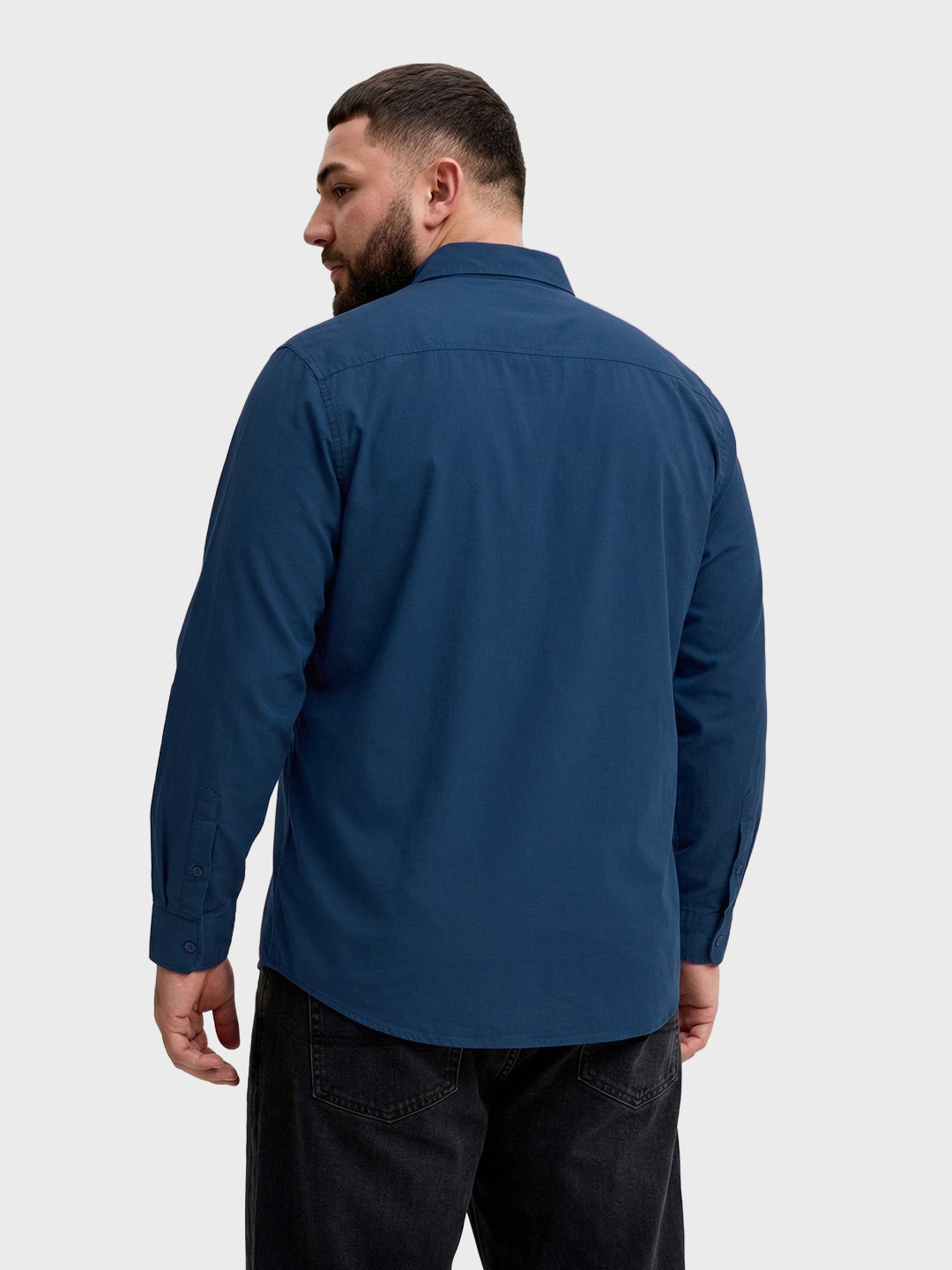 Men's Blue Regular Fit Solid Casual Shirt