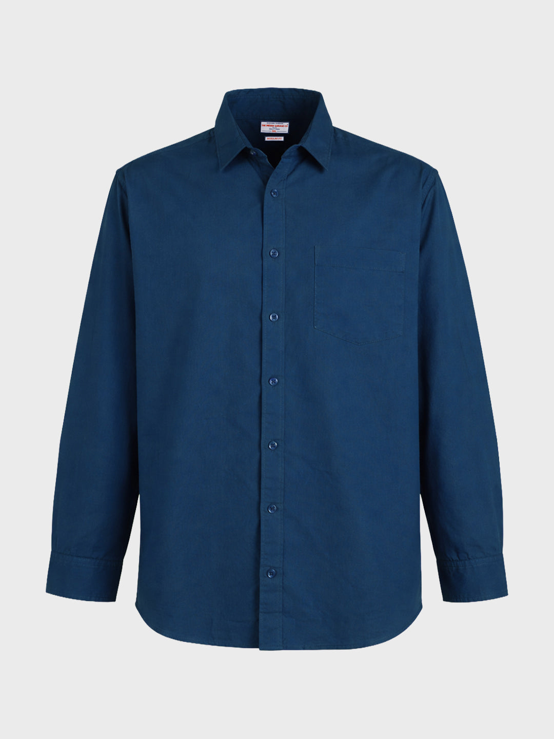 Men's Blue Regular Fit Solid Casual Shirt