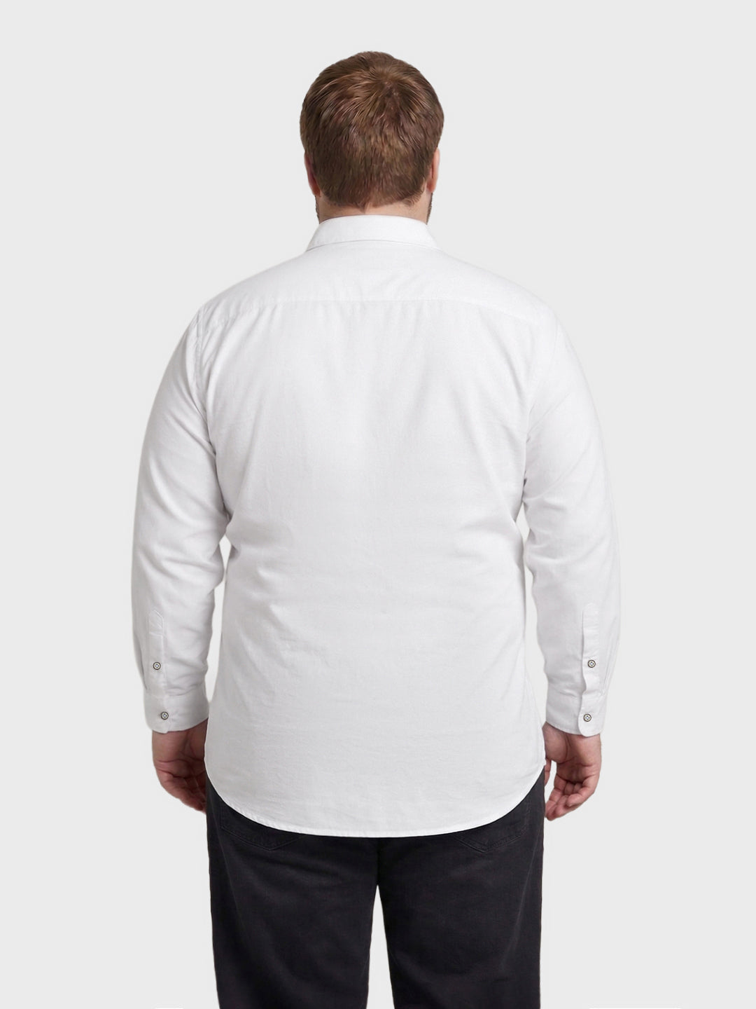 Men's White Regular Fit Solid Casual Shirt