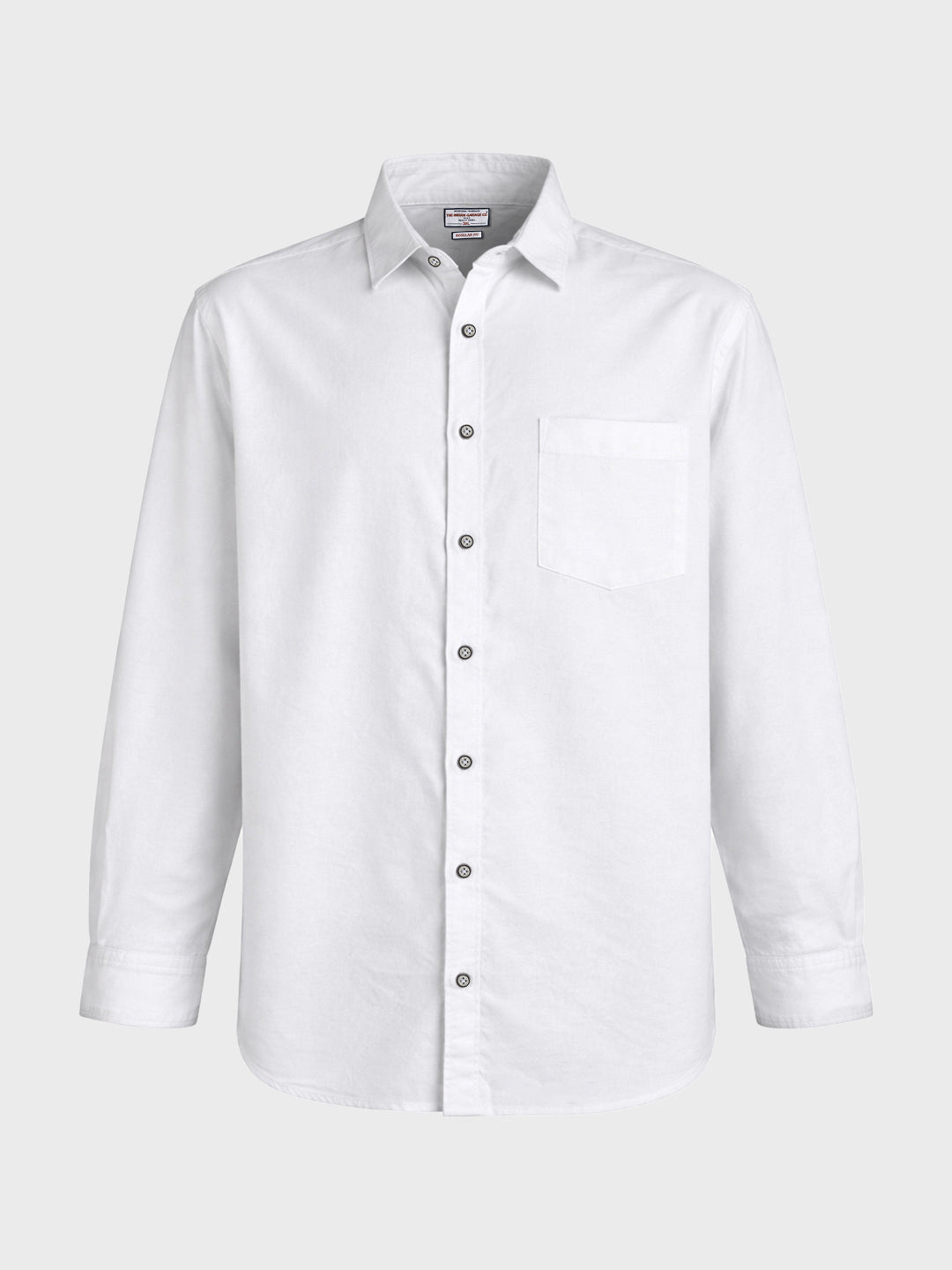 Men's White Regular Fit Solid Casual Shirt