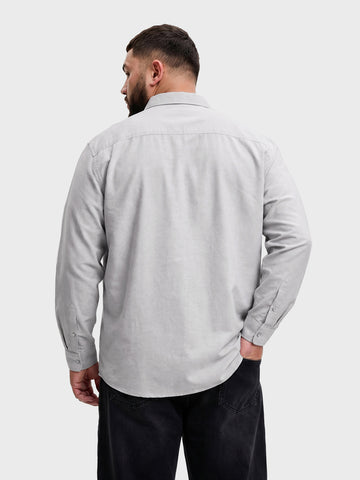 Men's Grey Regular Fit Solid Casual Shirt