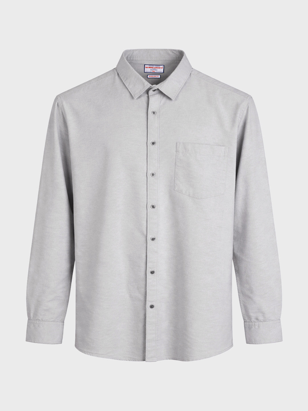 Men's Grey Regular Fit Solid Casual Shirt