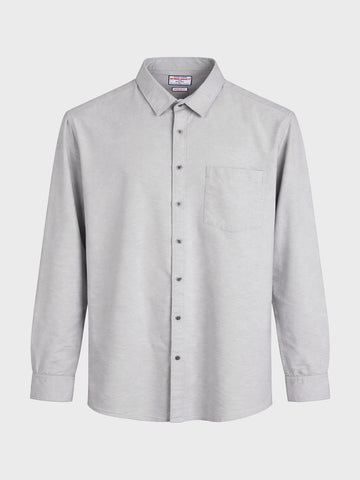 Men's Grey Regular Fit Solid Casual Shirt