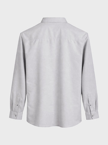 Men's Grey Regular Fit Solid Casual Shirt