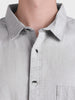 Men's Grey Regular Fit Solid Casual Shirt