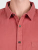 Men's Pink Regular Fit Solid Casual Shirt