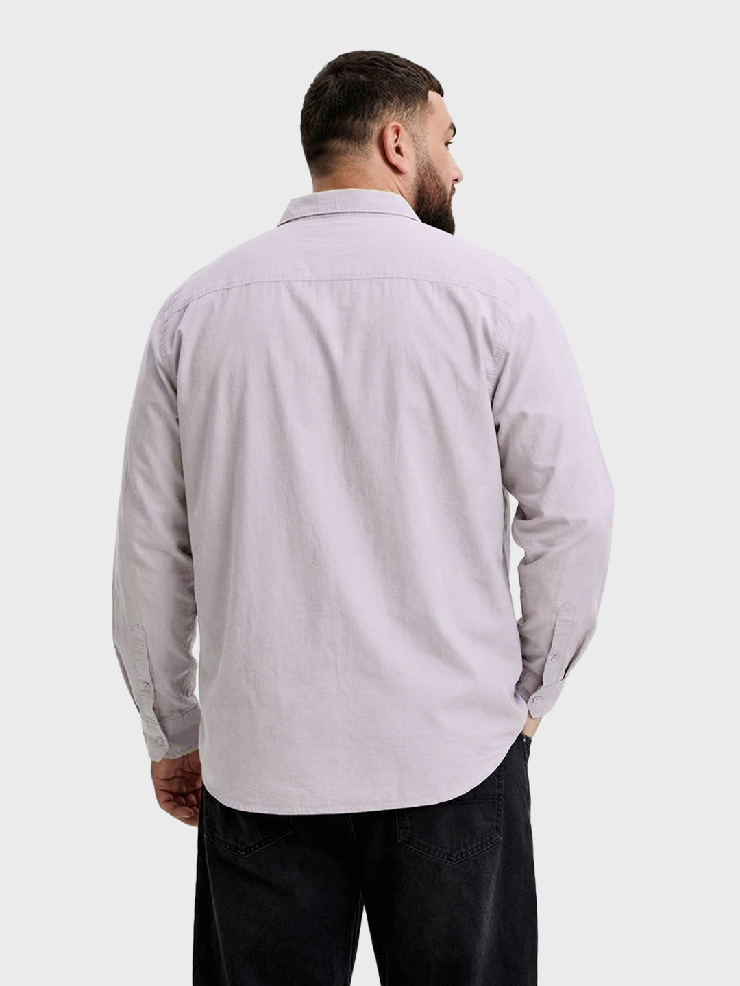Men's Purple Regular Fit Solid Casual Shirt