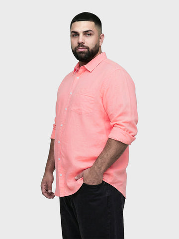 Men's Pink Regular Fit Solid Casual Shirt