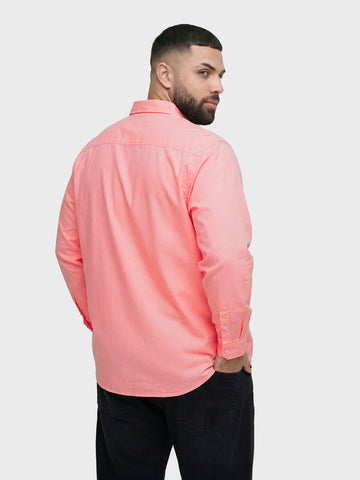Men's Pink Regular Fit Solid Casual Shirt