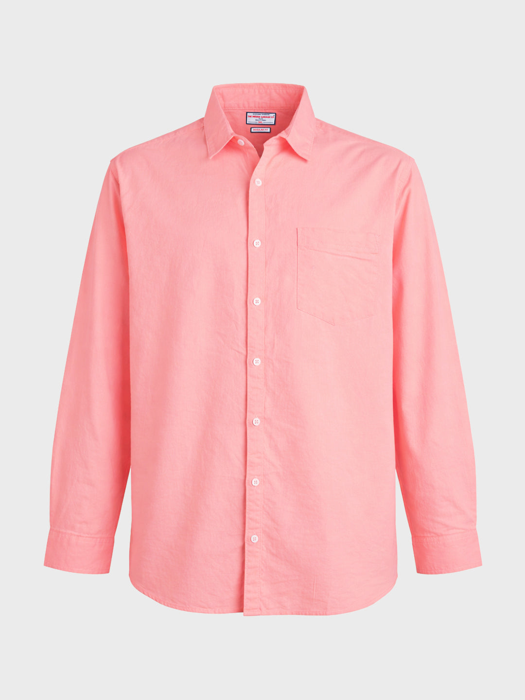 Men's Pink Regular Fit Solid Casual Shirt