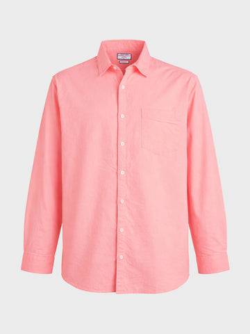 Men's Pink Regular Fit Solid Casual Shirt