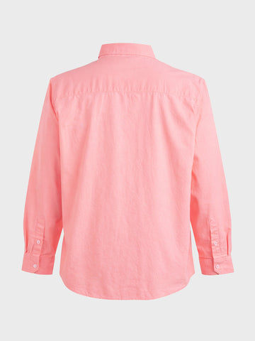 Men's Pink Regular Fit Solid Casual Shirt
