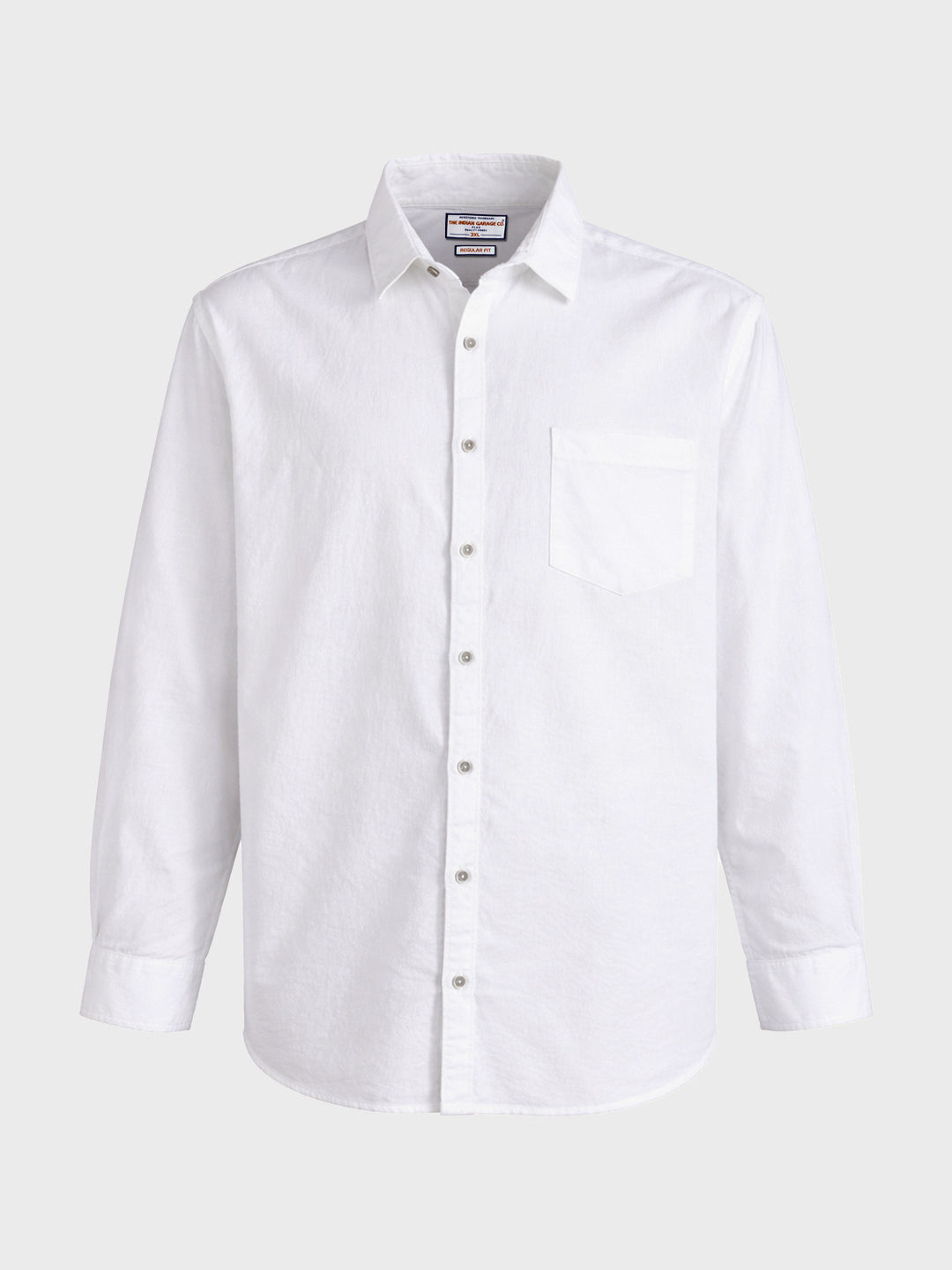 Men's White Regular Fit Solid Casual Shirt