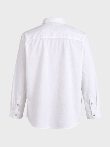Men's White Regular Fit Solid Casual Shirt