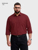 Men's Maroon Regular Fit Solid Casual Shirt