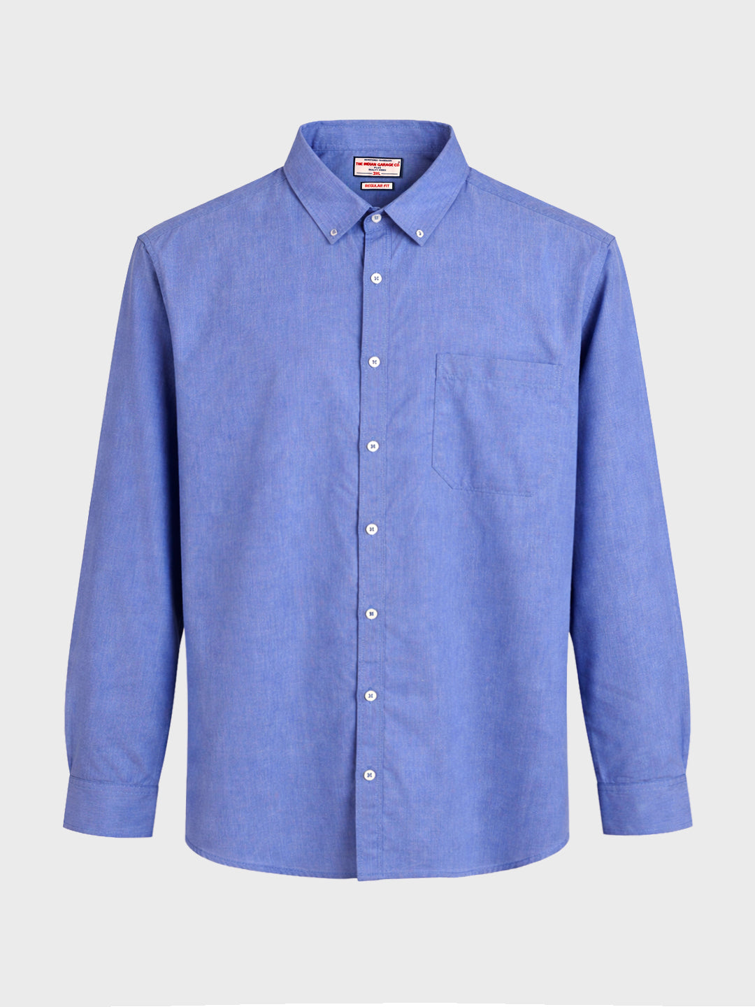 Men's Blue Regular Fit Solid Casual Shirt