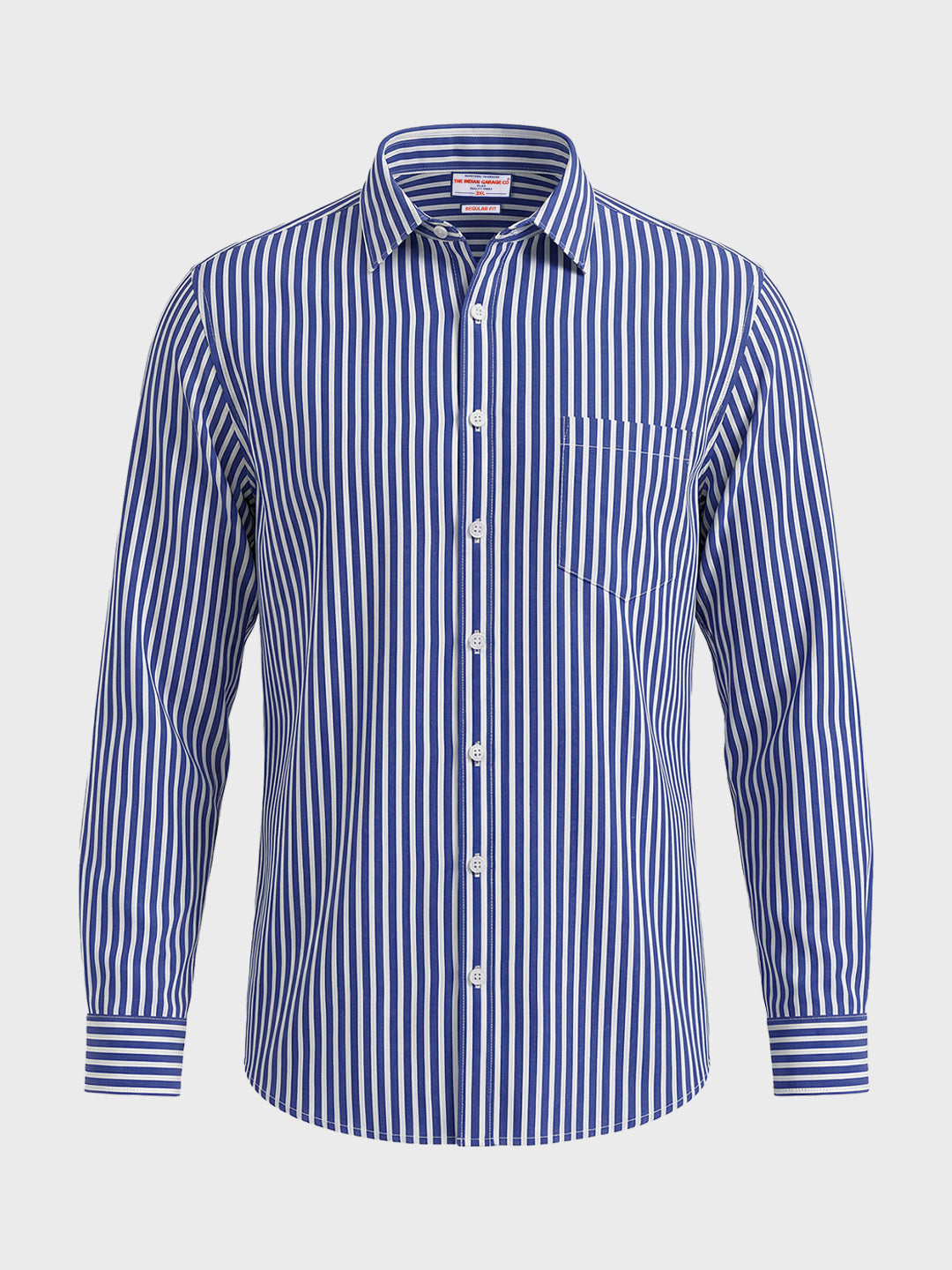 Men's Blue Regular Fit Striped Casual Shirt