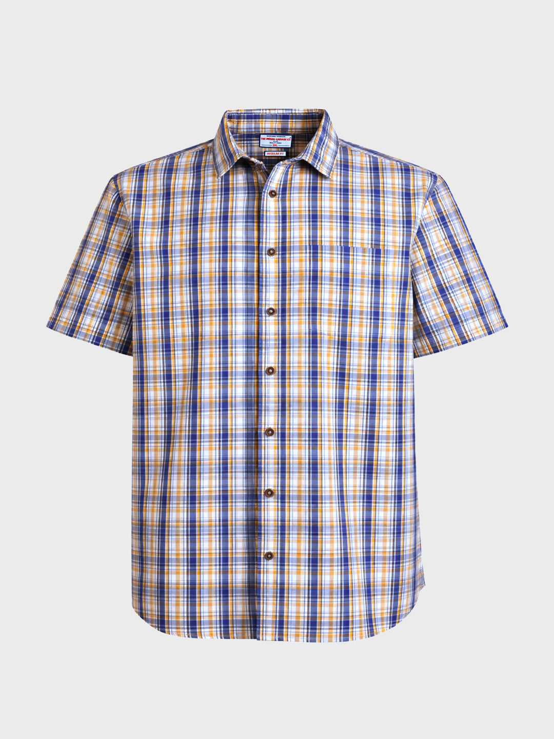 Men's Blue Regular Fit Checkered Casual Shirt