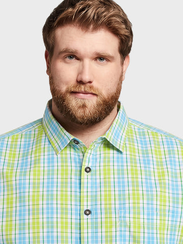 Men's Green Regular Fit Checkered Casual Shirt