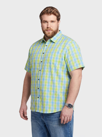 Men's Green Regular Fit Checkered Casual Shirt