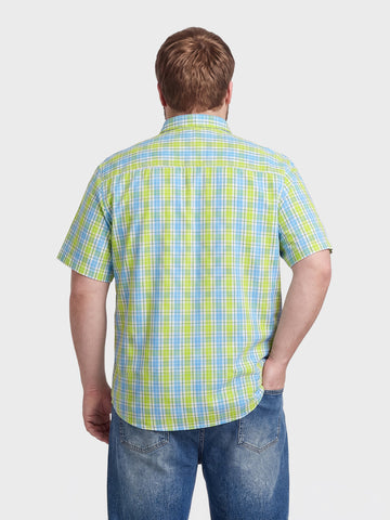Men's Green Regular Fit Checkered Casual Shirt