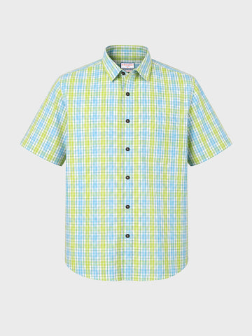 Men's Green Regular Fit Checkered Casual Shirt