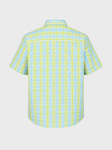 Men's Green Regular Fit Checkered Casual Shirt