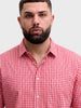 Men's Red Regular Fit Checkered Casual Shirt