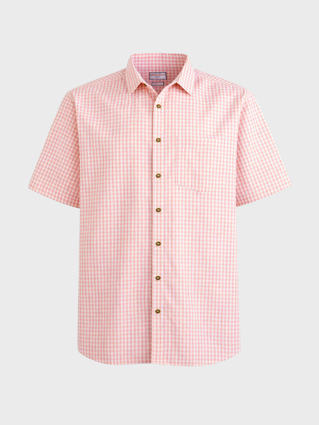 Men's Pink Regular Fit Checkered Casual Shirt