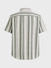 Men's Cream Regular Fit Striped Casual Shirt