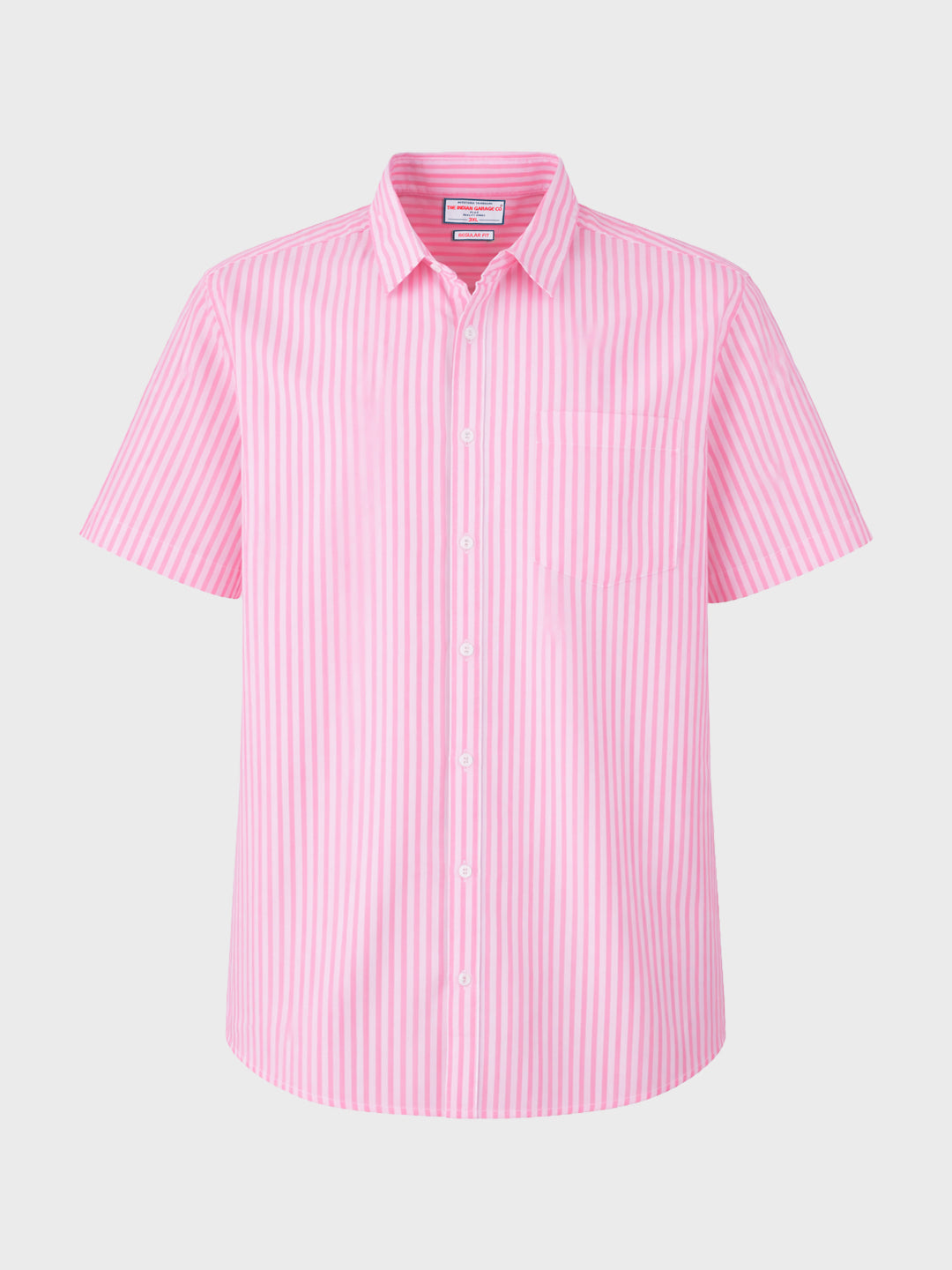 Men's Pink Regular Fit Striped Casual Shirt