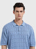Men's Lavender Oversized Fit Textured Flat Knit T-Shirt