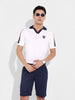Men's Cream Slim Fit Textured Flat Knit T-Shirt