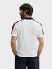Men's Cream Slim Fit Embroidered Flat Knit Polo T-Shirt