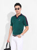 Men's Green Slim Fit Textured Flat Knit T-Shirt
