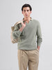 Men's Green Slim Fit Textured Flat Knit Polo Neck T-Shirt