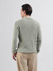 Men's Green Slim Fit Textured Flat Knit Polo Neck T-Shirt